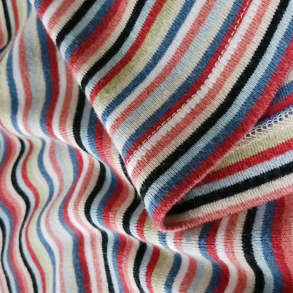 Kate Hill V- Neck Cotton Striped Short Sleeve T-shirt Size XL - Picture 10 of 10